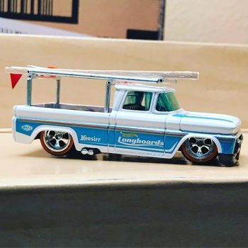Chevy with Flagged Cargo: Custom Hot Wheels Custom '62 Chevy